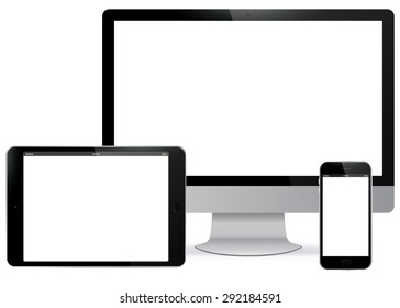 Computer Screens Vector illustration.