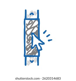 Vector de dibujo de icono de doodle de desplazamiento de computadora. signo de desplazamiento de computadora. ilustración de símbolo aislado