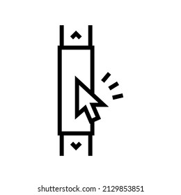 computer scroll line icon vector. computer scroll sign. isolated contour symbol black illustration