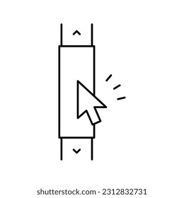 computer scroll line icon vector. computer scroll sign. isolated contour symbol black illustration