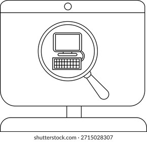Ilustración de icono de Búsqueda de computadora para uso de Tecnología digital