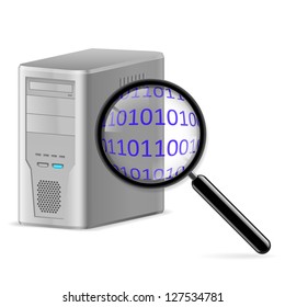 Computer search icon. Illustration on white background