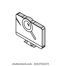 computer search magnifying glass isometric icon vector. computer search magnifying glass sign. isolated symbol illustration