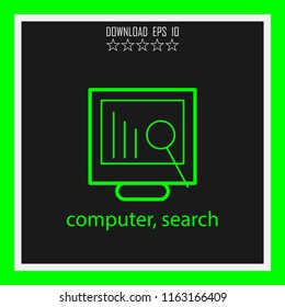 computer, search vector icon