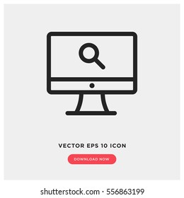 Computer search vector icon
