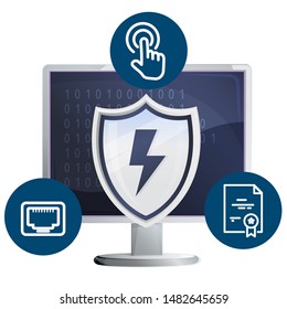 Computer Security Abstract Stock Icon as EPS 10 File