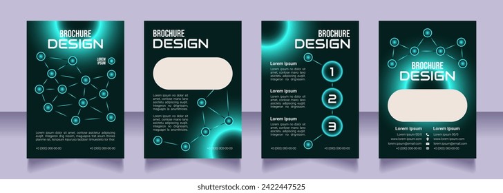 Computer security competition blank brochure design. Template set with copy space for text. Premade corporate reports collection. Editable 4 paper pages. Bebas Neue, Audiowide, Roboto Light fonts used