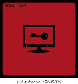Computer security concept. icon. vector design. Flat design style 