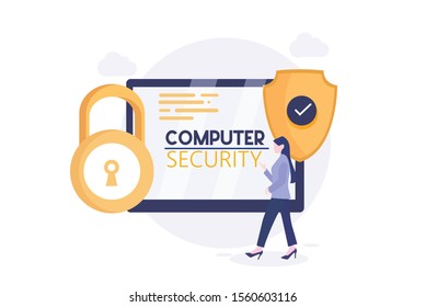 Computer security day banner. icon,web icon