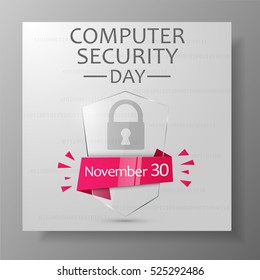 Computer Security Day Banner. Vector Illustration.