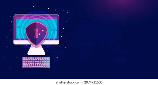 Computer security day in digital style with copy space for text.