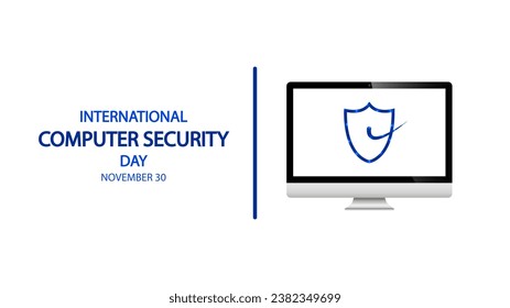 Computer Security Day International november 30 protection sign, vector art illustration.