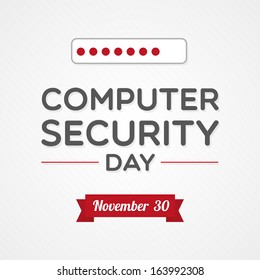 Computer Security Day. November 30. Vector illustration, flat design