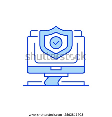 Computer Security Filled Line Icon. linear style sign for mobile concept and web design. Outline vector icon.