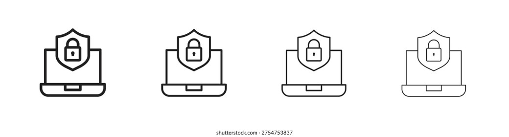 Computer security icon concept. editable vector trendy illustrations.