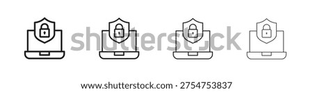 Computer security icon concept. editable vector trendy illustrations.