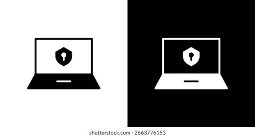 Symbol für Computersicherheit in flachem Stil. Symbolvorlagenfarbe bearbeitbar.