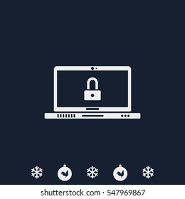 Computer security icon. Lock icon.