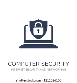 Computer security icon. Trendy flat vector Computer security icon on white background from Internet Security and Networking collection, vector illustration can be use for web and mobile, eps10