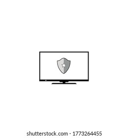 computer security icon vector illustration logo template