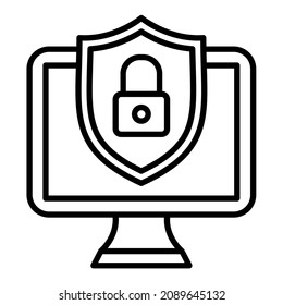Computer Security icon vector image. Can also be used for web apps, mobile apps and print media.