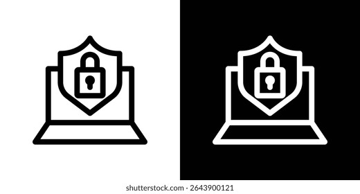 Computer security icon vector simple element illustration editable