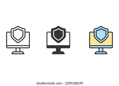computer security icons  symbol vector elements for infographic web