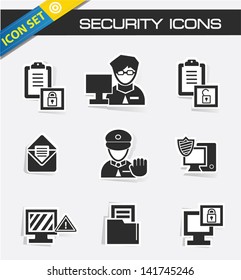 Computer security icons,vector