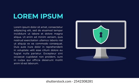 Computer Security Infographic - Editable Vector : Suitable for Infographics with Technology, Internet and Security Theme.