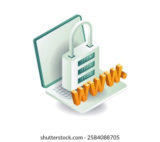 Computer security internet technology concept illustration