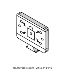 computer security isometric icon vector. computer security sign. isolated symbol illustration