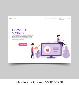 Computer security landing page design template
