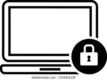 Concepto de icono de línea de seguridad informática aislado en los pasos blancos 10