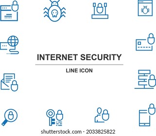 Computer security line icons set. Modern outline elements, graphic design concepts, simple symbols collection. Vector line icons