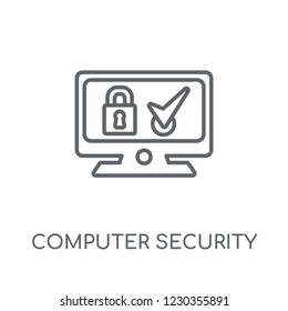 Computer security linear icon. Modern outline Computer security logo concept on white background from Internet Security and Networking collection.