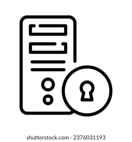 A computer security with lock, concept of security system