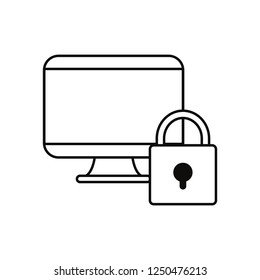 computer security on white background