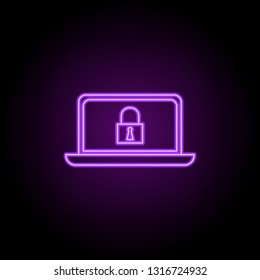 computer security outline icon. Elements of Security in neon style icons. Simple icon for websites, web design, mobile app, info graphics