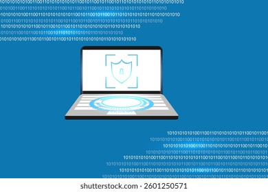 computer security and privacy technology abstract. high security and protection backdrop with binary code