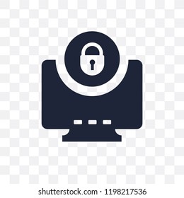 Computer security transparent icon. Computer security symbol design from Internet security collection. Simple element vector illustration on transparent background.