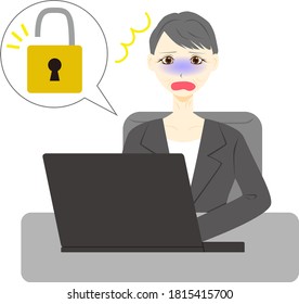 Computer security unlocked concept. Vector illustration