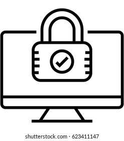 Computer Security Vector Icon