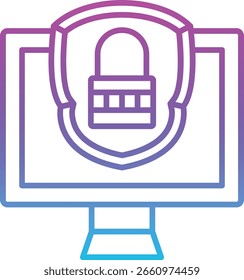 Computer security vector icon. Can be used for printing, mobile and web applications.