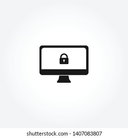 Computer security vector icon on white background