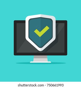 Computer Security Vector Illustration Flat Design Stock Vector (Royalty ...