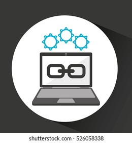 computer security web link social network concept vector illustration eps 10