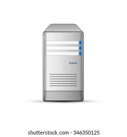 Computer Server Icon. Communication And Hosting Objects Series. Vector Illustration