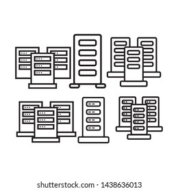 computer server icon design template vector