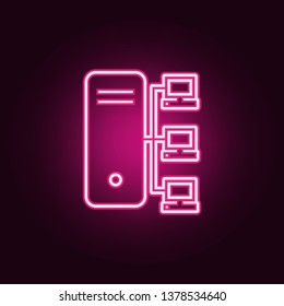computer server icon. Elements of Web in neon style icons. Simple icon for websites, web design, mobile app, info graphics