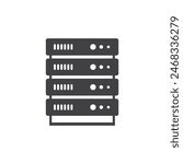 Computer server icon flat design